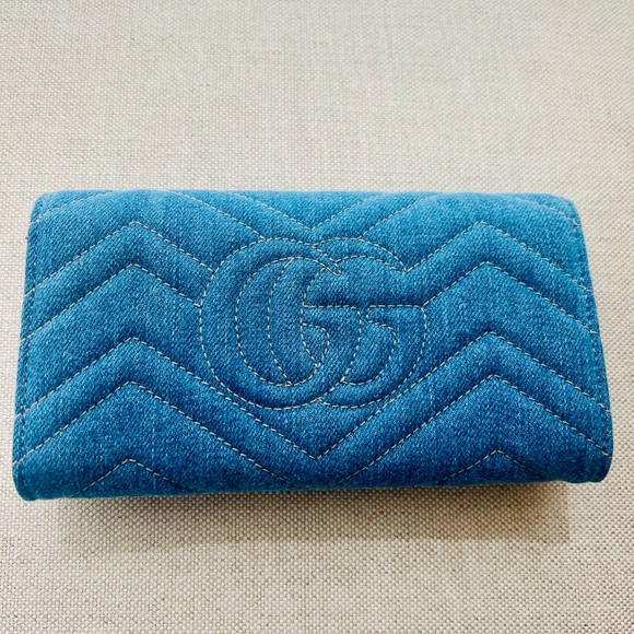 Gucci Marmont Denim Pearl Wallet - Picture 10 of 12